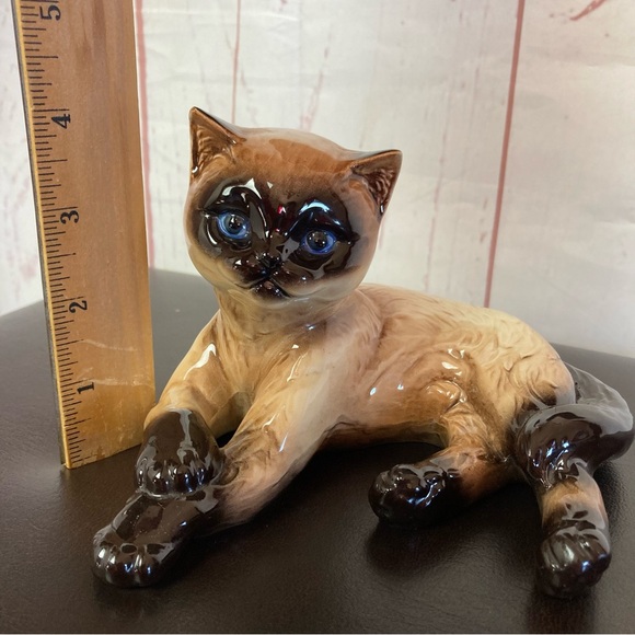 Vintage Goebel Siamese Cat Ceramic Figure W Germany Kitty 4” Knick Knack Feline - Picture 2 of 9